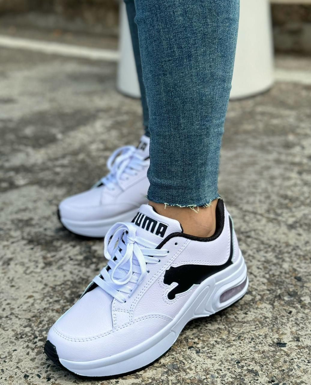 Tenis Puma Valvula Blanco Dama.