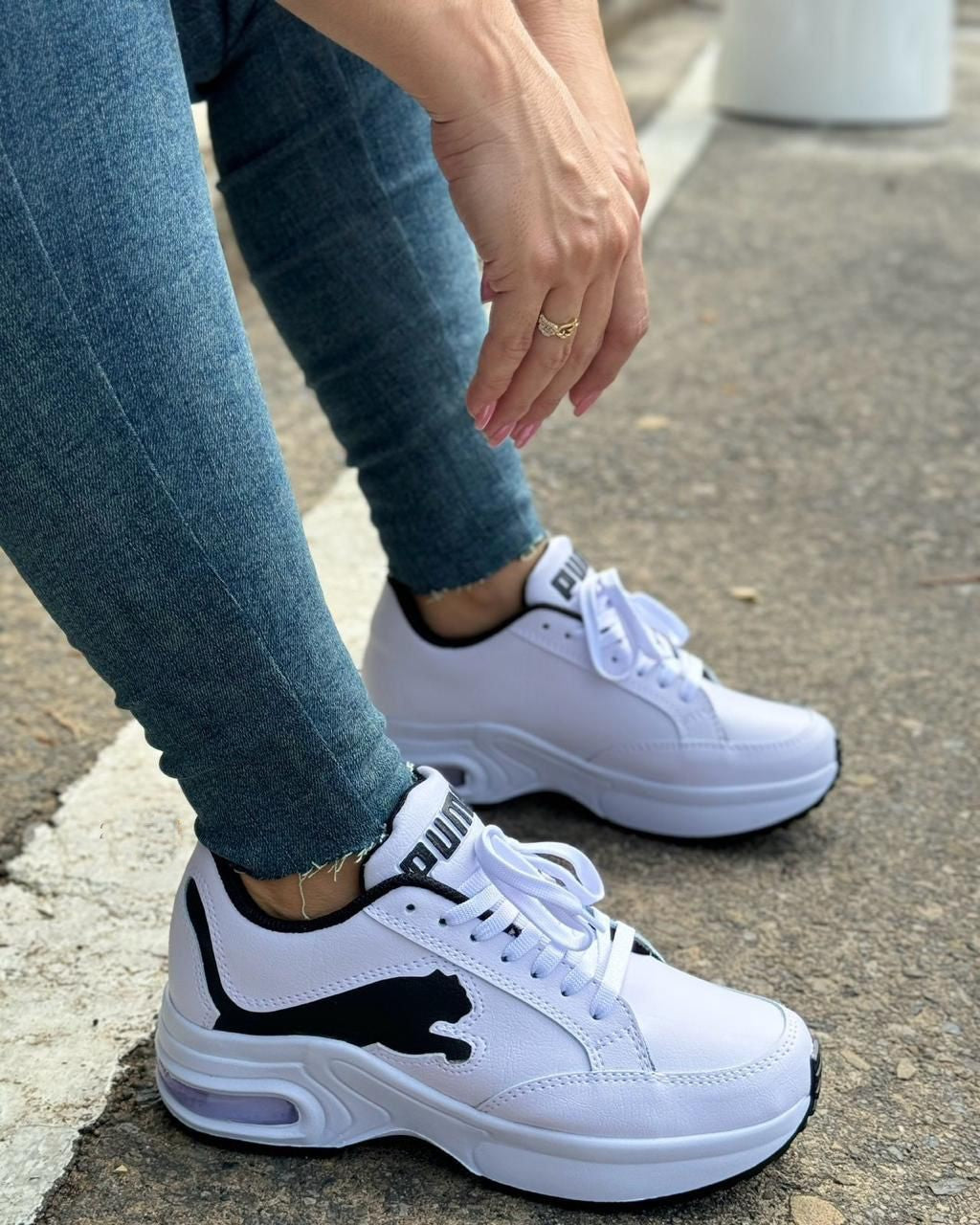 Tenis Puma Valvula Blanco Dama.